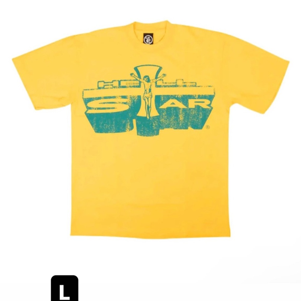 HELL STAR CROSS YELLOW TEE